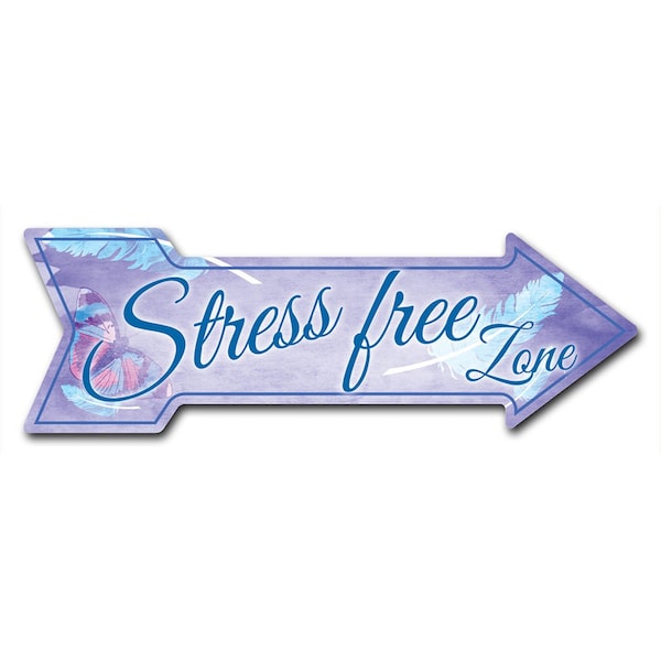 Stress Free Zone Arrow Decal Funny Home Decor 24in Wide